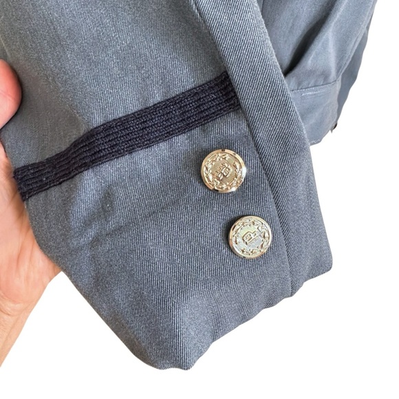 Vintage Somes Uniforms Cropped Military Jacket Blue Wool Blend Epaulet 70s/80s - Picture 7 of 15